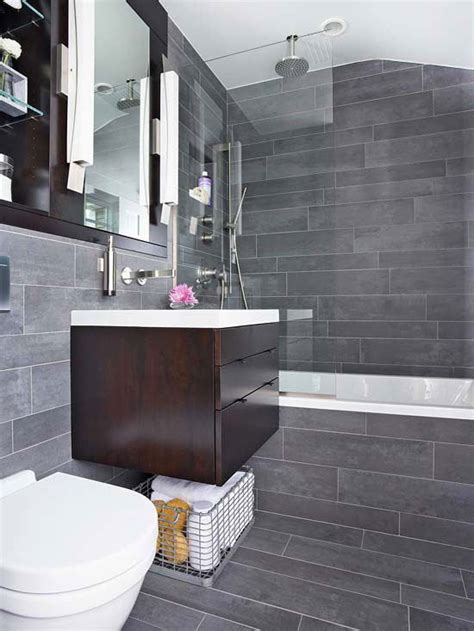 Modern bathroom design includes the best floor and wall tiled designs, adding interesting details to your home decorating and creating unique functional rooms that are personalized and beautiful. 40 dark gray bathroom tile ideas and pictures | Upscale ...