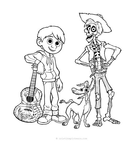 Coco Coloring Pages Drawings From Coco Animation