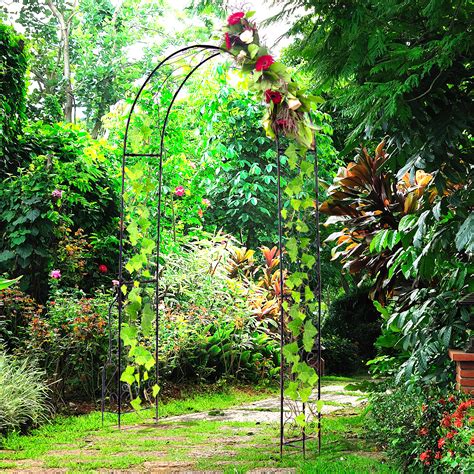 Best garden arches for value. 7.5ft Garden Metal Arch Arbor Wedding Arbor for Climbing ...