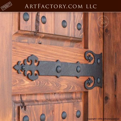 Medieval Style Strap Hinges Blacksmith Hand Forged Wrought Iron In