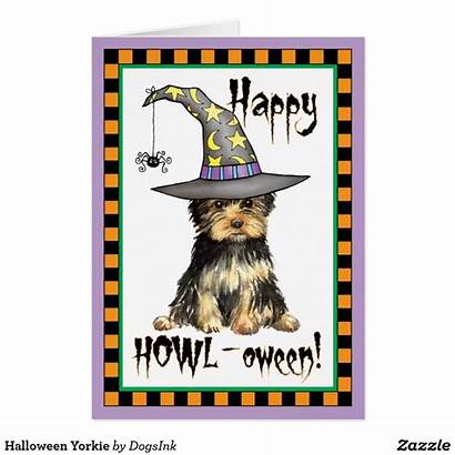 Zazzle Yorkie Halloween Card