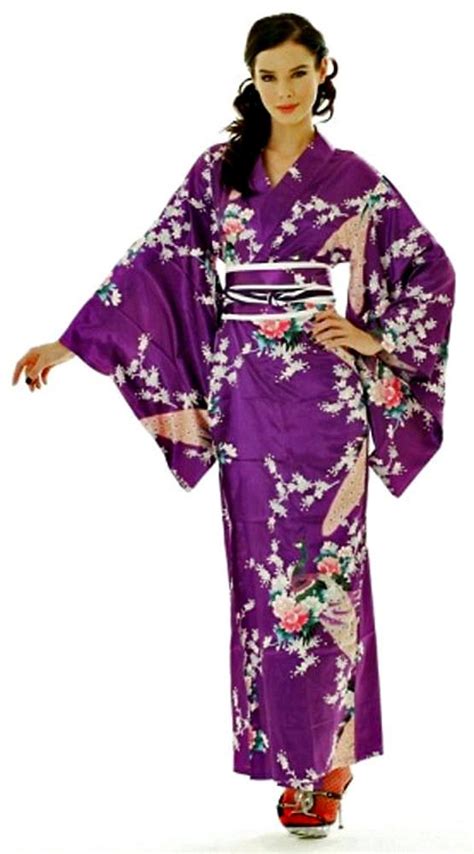 Elegant Purple Yukata Long Kimono Kimono Online