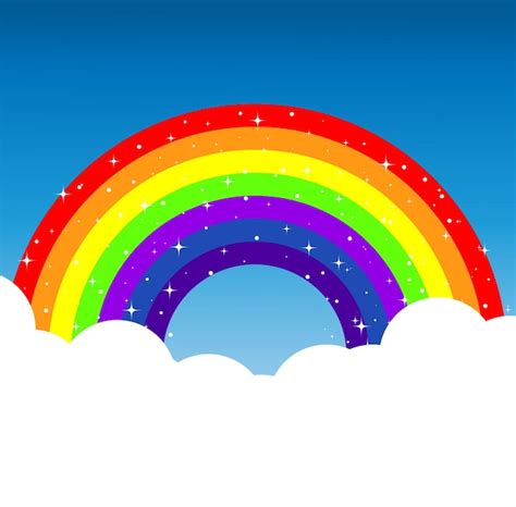 Premium Vector Colorful Rainbow With Clouds Backgrounds Vector