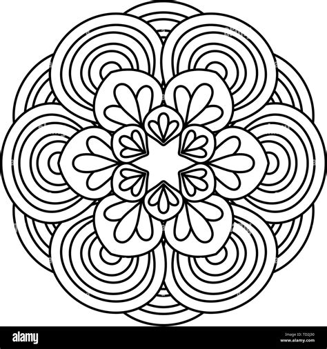 Flower Mandala Vector Illustration Adult Coloring Page Circular
