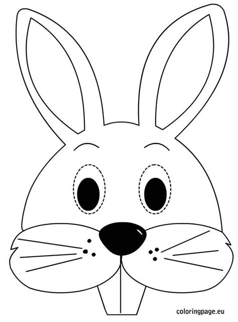 Bunny Mask Coloring Page Шаблоны трафаретов Детские поделки