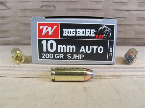 10mm Auto 200 Grain Semi Jacketed Hollow Point Winchester Big Bore Ammo