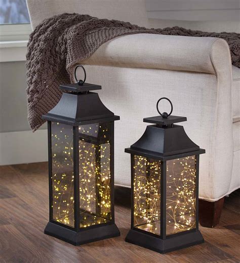 Indooroutdoor Firefly Lantern With Twinkling Led Lights Plowhearth