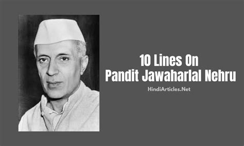 10 Lines On Jawaharlal Nehru In English Learnenglishg