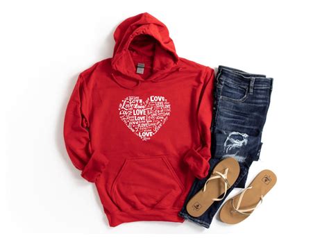 Love Heart Sweatshirt Love Womens Hoodie Womens Valentines Etsy
