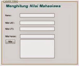 Menghitung Nilai Mahasiswa Java Gui Program Tutorial