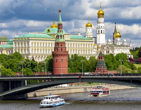 Moscow Kremlin With Grand Kremlin Palace And Ivan The Great Bell Tower