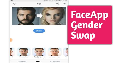 how to use faceapp gender swap youtube
