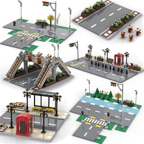 baseplate city street view road parking lot base plate road plate traffic light building bs