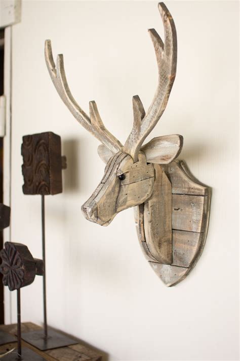 The Recycled Wooden Deer Head Wall Hangingwill Give An Eye Catching