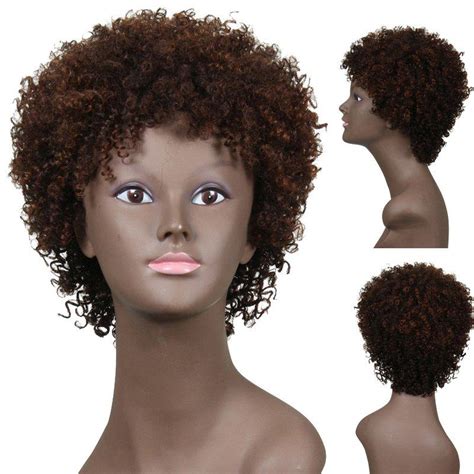 [41 Off] Short Side Bang Fluffy Afro Curly Synthetic Wig Rosegal