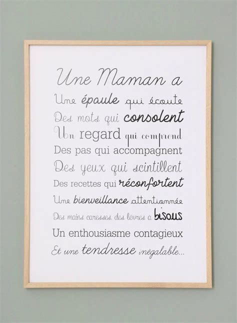 Affiche Exclusive Une Maman A Etsy France Citations Par Type D