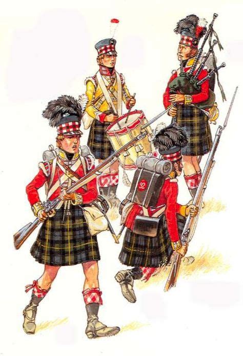 1815 Grenadier Center Company Highlander And Musicians Drummer And