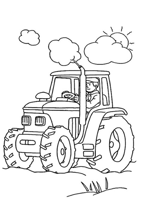 Cow Tractor Coloring Pages Jambestlune