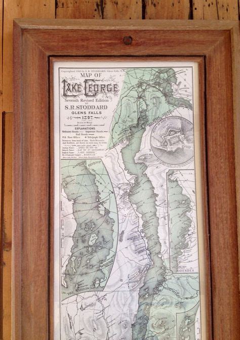Sr Stoddard Map Lake George Custom Framed By Lakeshorecustomcreat