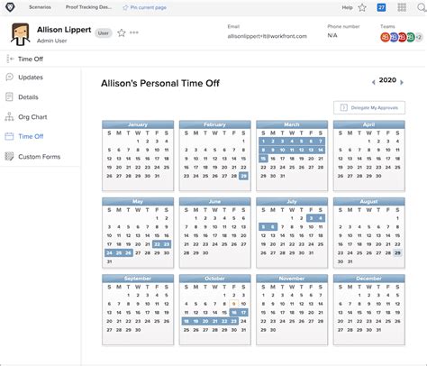Using The Personal Time Off Calendar In The New Workfront Experience