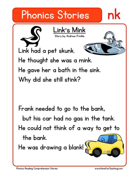 Essential reading comprehension strategies for students and teachers. Link's Mink NK Phonics Stories Reading Comprehension ...