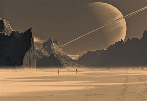 Arte Sci Fi Sci Fi Art Saturns Moons Space Artwork Alien Worlds