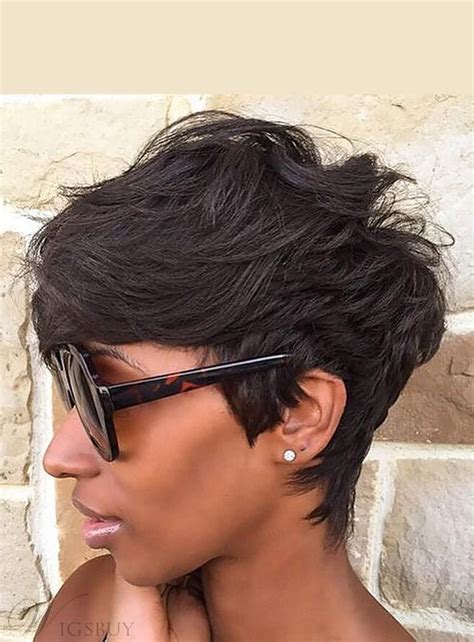 So feast your eyes on another fabulous gallery of fashionable. Natural Cut Pixie Messy Layered Wave Short Human Hair With ...