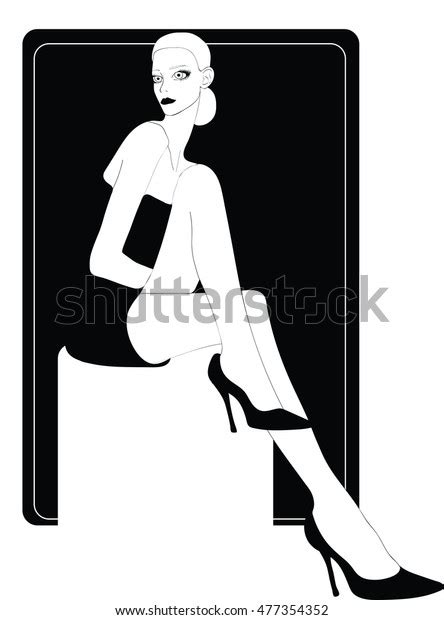 Fashionable Lady Long Legs Blonde Hair Stock Vector Royalty Free 477354352 Shutterstock