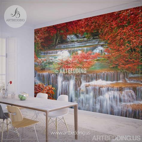 Waterfall Wall Mural Deep Forest Jungle Photo Mural Artbedding