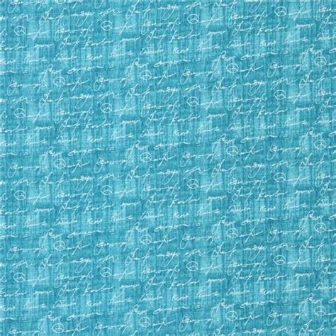 Michael Miller Word Fabric In Teal Modes4u