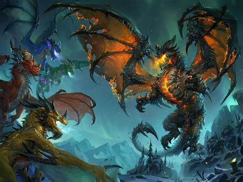 Black Dragon Wallpaper Fantasy Art Dragon World Of Warcraft