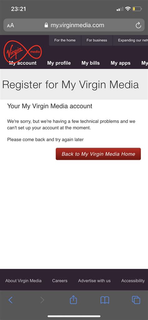 Solved Cant Log In To Virgin Media Account Virgin Media Community 4190325