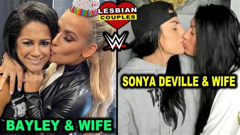Lesbian Wwe Couples Kissing Bayley And Wife Sonya Deville And Wife Youtube