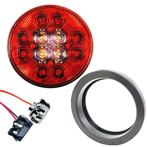 4 Round Led Stop Turn Tail And Backup Light