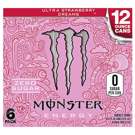 Monster Energy Drink Zero Sugar Ultra Strawberry Dreams Pack Ea