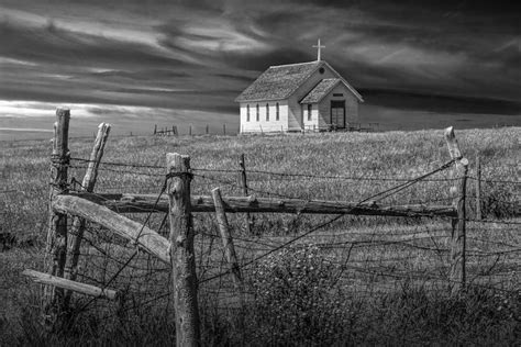 Old Rural Country Church In Black And White Photograph By Randall Nyhof