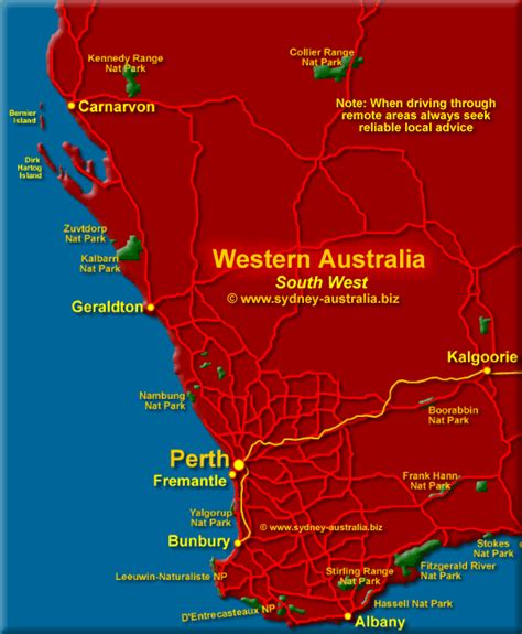 State Wa South West Map