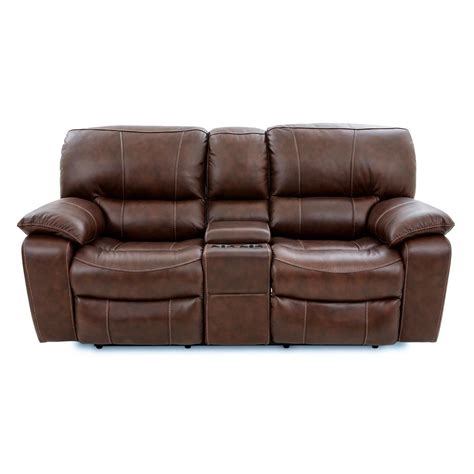 Oxford Furniture Cheers Leather Power Console Loveseat With Power