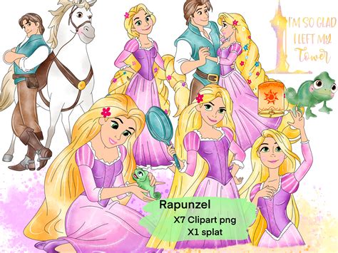 Watercolor Clipart Set of Rapunzel Tangled Watercolor - Etsy
