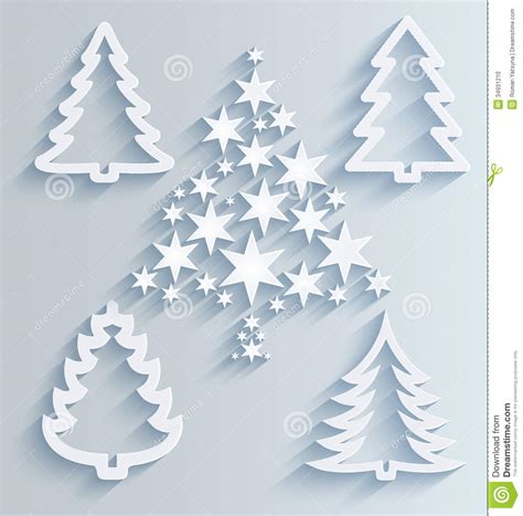 Christmas Trees Paper Holiday Decorations Stock Photo
