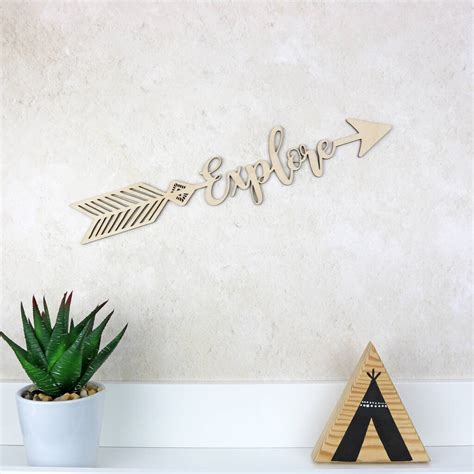 Wooden Explore Arrow Word Sign By Hunter And Lola