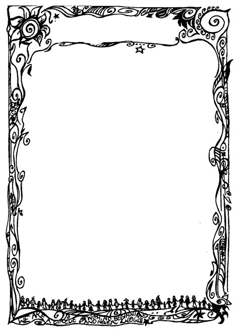 A Black And White Drawing Of An Ornate Frame