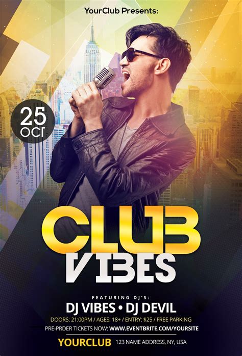 Club Vibes Download Free Psd Photoshop Flyer Template Stockpsd