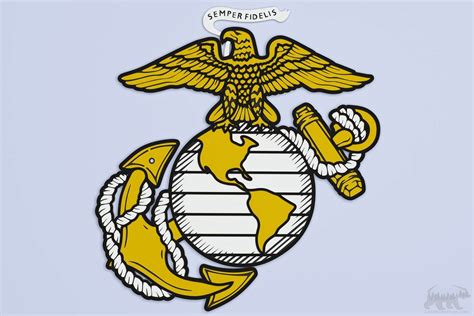 Us Marine Corps Logo Layered Design For Cutting Lasercraftum