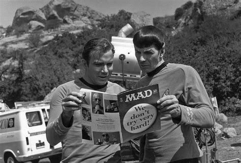 William Shatner And Leonard Nimoy Reading Mad Magazine Kirk And Spock