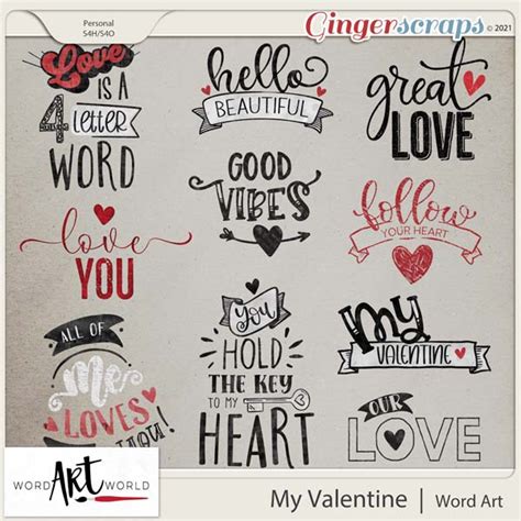 My Valentine Word Art Created By Word Art World