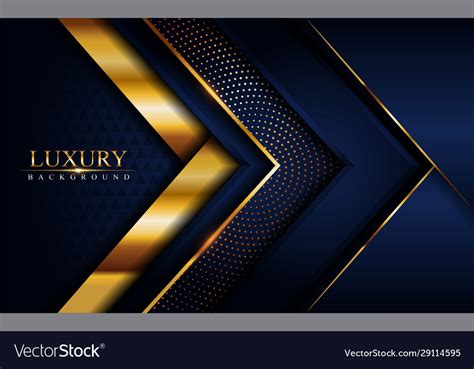 Luxury Navy Blue Background With Golden Lines Vector Image
