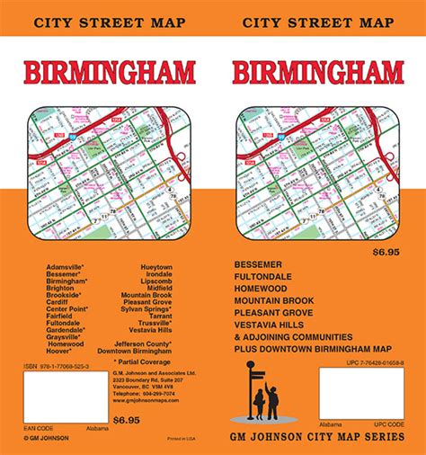 Birmingham Alabama Street Map Gm Johnson Maps