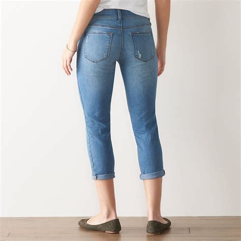 Womens Sonoma Goods For Life Faded Cuffed Capri Jeans Womens