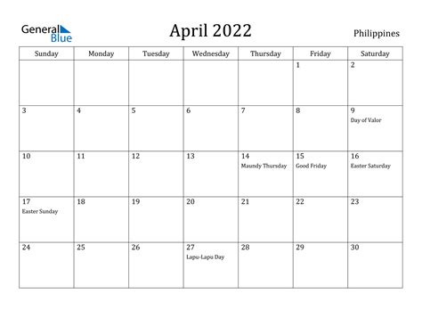 Print A Calendar April 2022 Calendar Template 2022